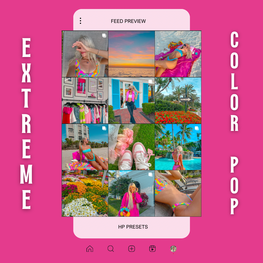Extreme Color Pop Preset Instagram Feed Preview
