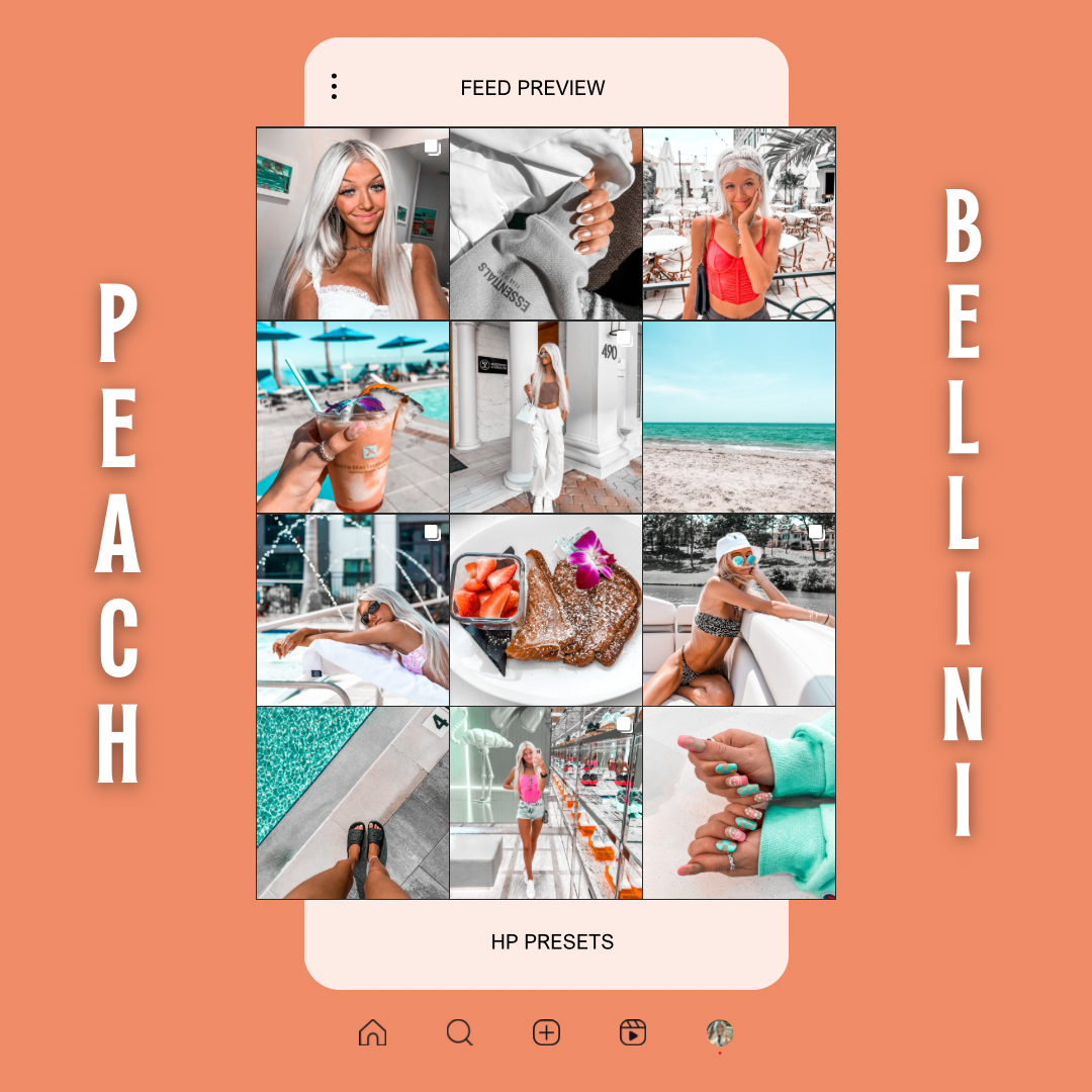 Peach Bellini Preset Instagram Feed Preview