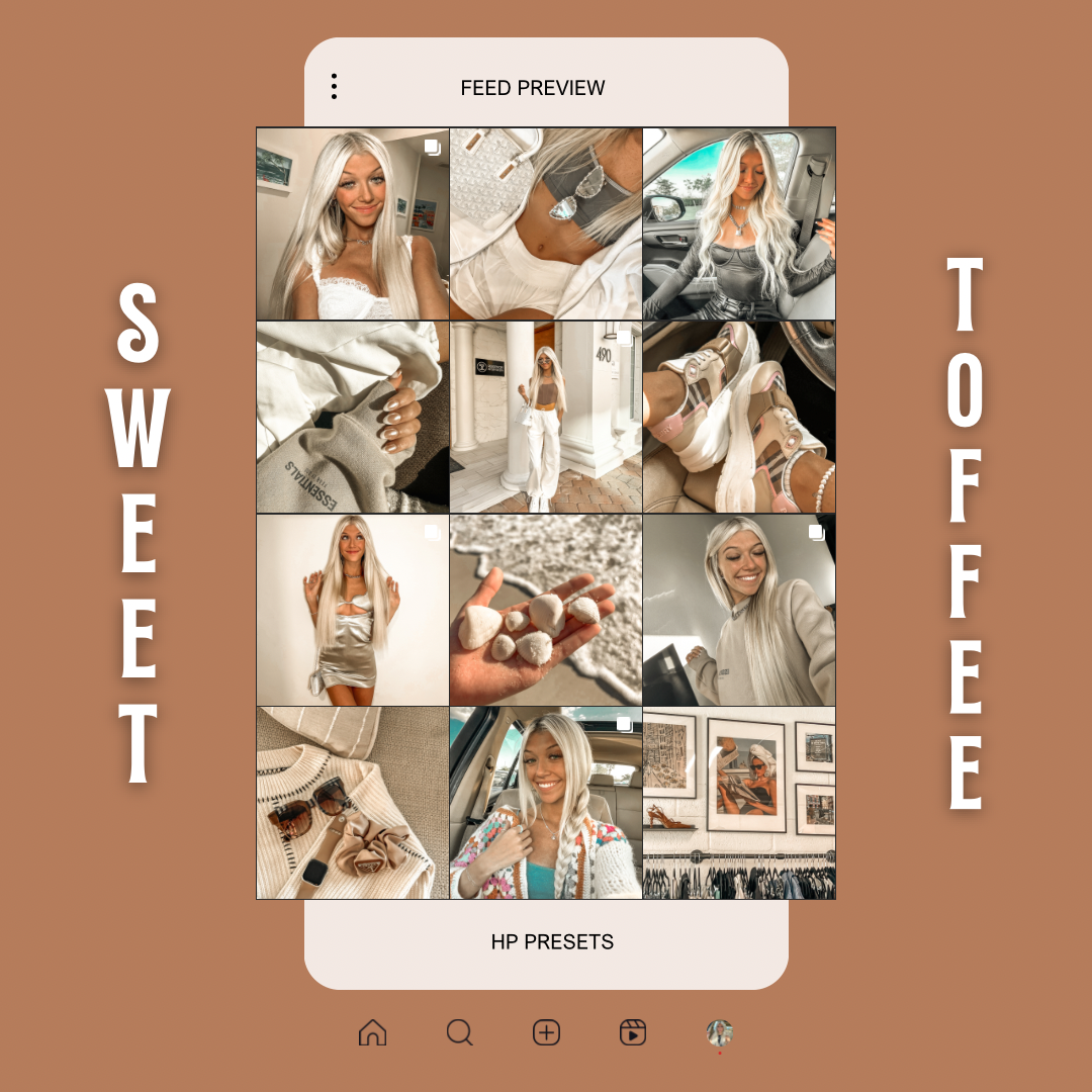 Sweet Toffee Preset Instagram Feed Preview