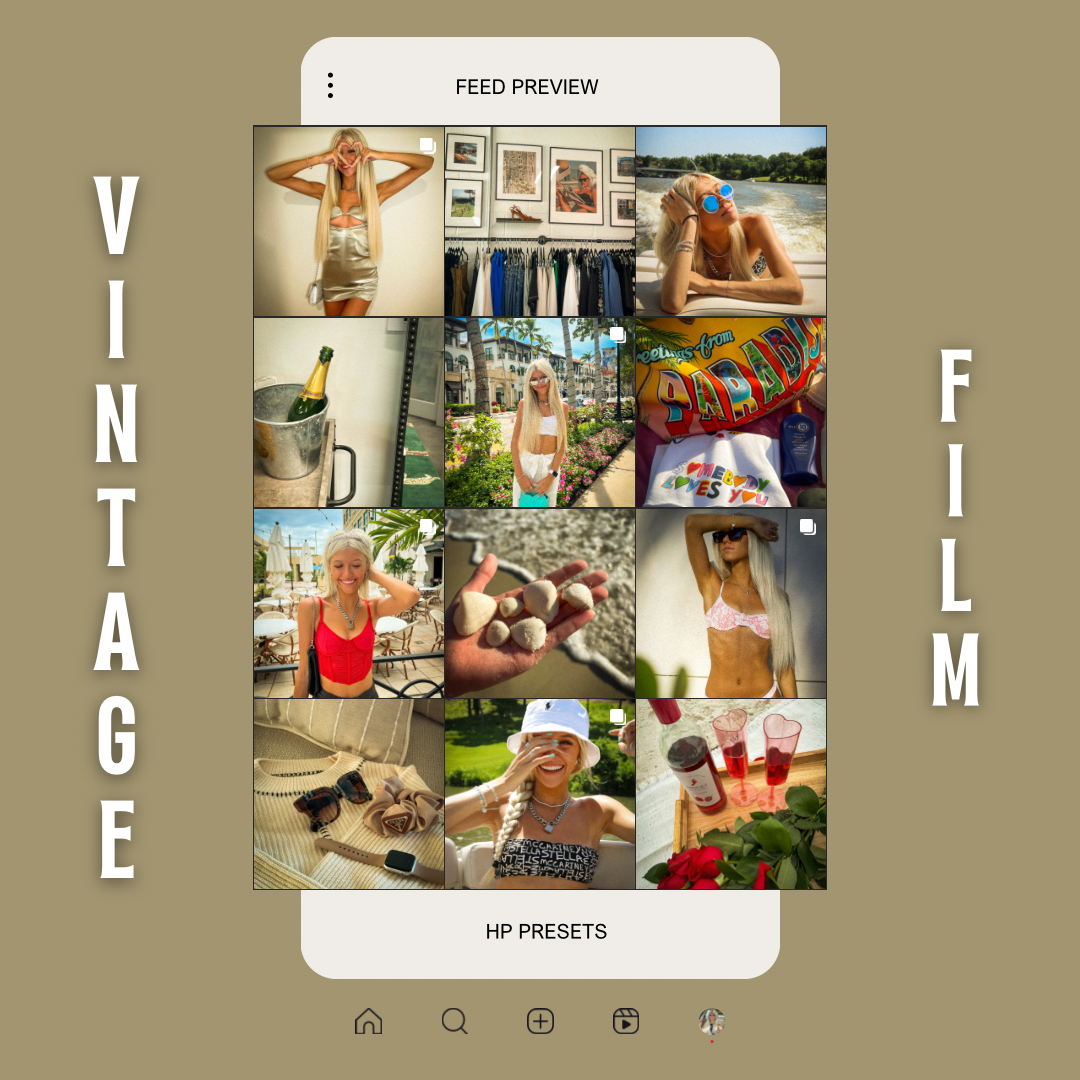 Vintage Film Preset Instagram Feed Preview